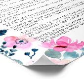 De zaligheden Matteüs 5:3-12 Bloemen Bijbel Verse Poster (Hoek)