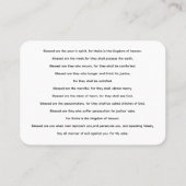 De zaligheidspreek op de Kaart van het Gebed op de Visitekaartje (Achterkant)