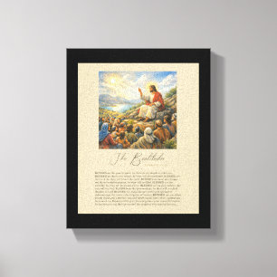 De Zaligsprekingen Mattheüs 5:3–12 Bergrede Canvas Afdruk