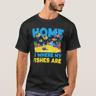 De zalm Aquarium Home is waar mijn vissen zijn T-shirt