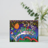 De Zalm van Kerstmis Feestdagenkaart (Staand voorkant)