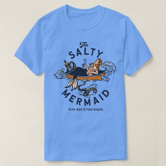 De zalm Zeemeermin in de ijskast T-shirt (Design voorkant)
