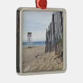 De zandduinstranden van Montauk, NY Metalen Ornament (Rechts)