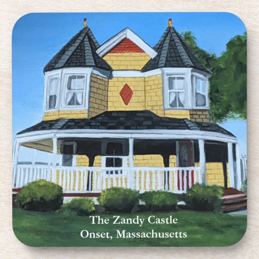 De Zandy Castle Gateway naar Cape Cod Victoriaans Bier Onderzetter (Voorkant)