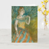 De zanger in Groen | Edgar Degas Kaart (Gele Bloem)