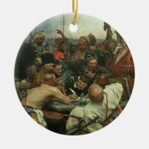 De Zaporozhye Cossacks schrijven een brief Keramisch Ornament