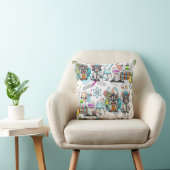 De Zebra Mad Scientist Print Kussen (Stoel)