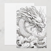 De Zee Dragon | Kleur je eigen groet (Voorkant / Achterkant)