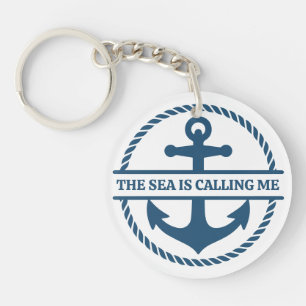 De Zee Roept Me Nautilus Marine Blauwe Anker Sleutelhanger