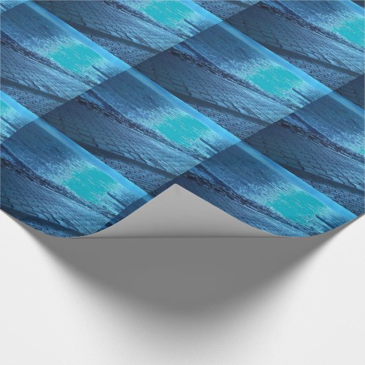 De Zee Shore, Serenity Blue Natuur Foto Cadeaupapier (Hoek)