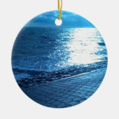 De Zee Shore, Serenity Blue Natuur Foto Keramisch Ornament (Voorkant)