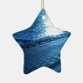 De Zee Shore, Serenity Blue Natuur Foto Keramisch Ornament (Rechts)