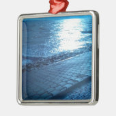 De Zee Shore, Serenity Blue Natuur Foto Metalen Ornament (Links)