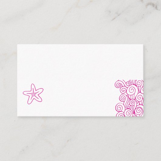 De zee ster van het huwelijk zwaait roze witte pla plaatskaartje (Voorkant)