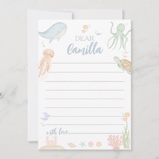 De Zee Time Capsule Message Kaart under Zee (Voorkant)