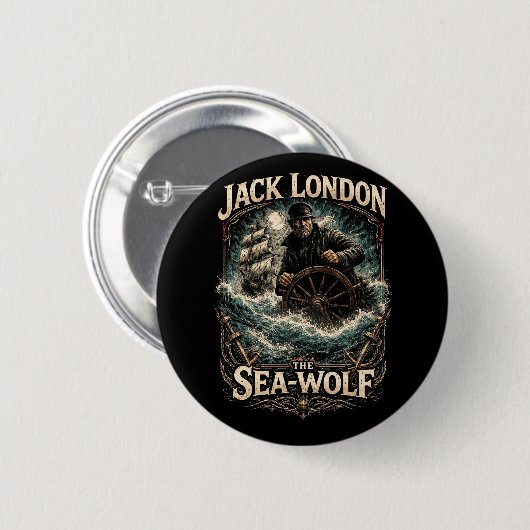 De Zee-Wolf Ronde Button 5,7 Cm (Voorkant /achterkant)