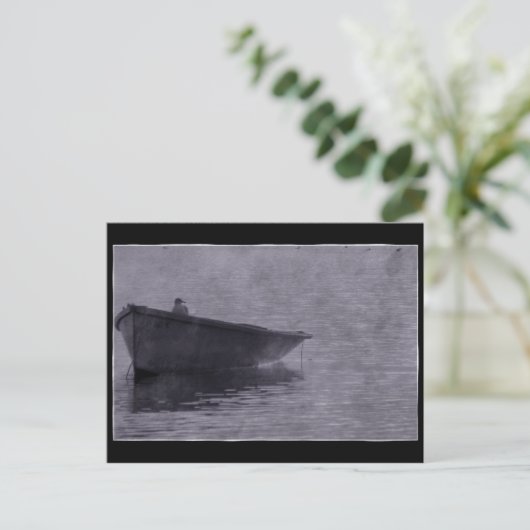 De zeeman in de mist. briefkaart (Staand voorkant)