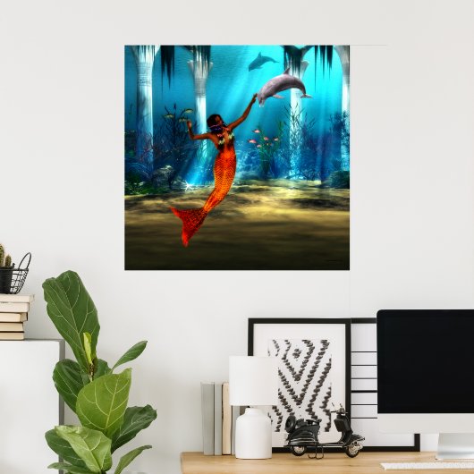 De zeemeermin en de dolfijn poster (Thuiskantoor)
