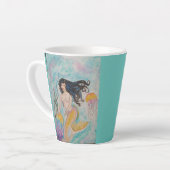 De zeemeermin en de dragoeieren latte mok (Linkerhoek)