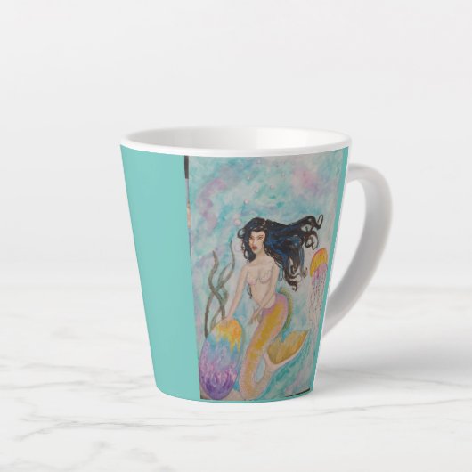 De zeemeermin en de dragoeieren latte mok (Rechterhoek)