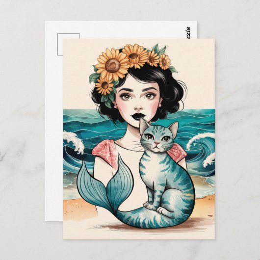 De zeemeermin en Mercat Briefkaart (Voorkant / Achterkant)