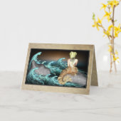 De zeemeermin groet Kaart (Gele Bloem)