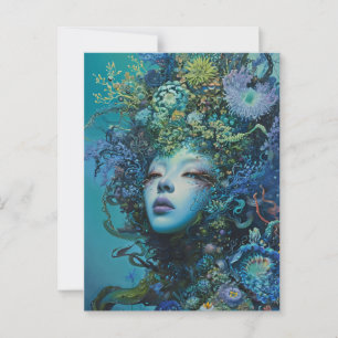 De zeemeermin in de oceaan briefkaart