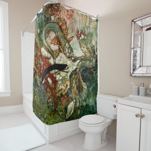 “De Zeemeermin Koning” door Edmund Dulac Douchegordijn (In situ)