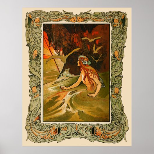 De zeemeermin van Charles Robinson Poster (Voorkant)