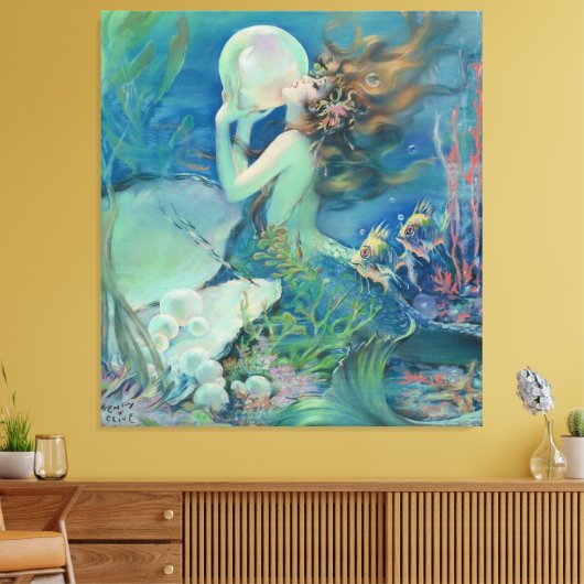 De zeemeermin van Henry Clive Canvas Afdruk (Insitu (Woonkamer))