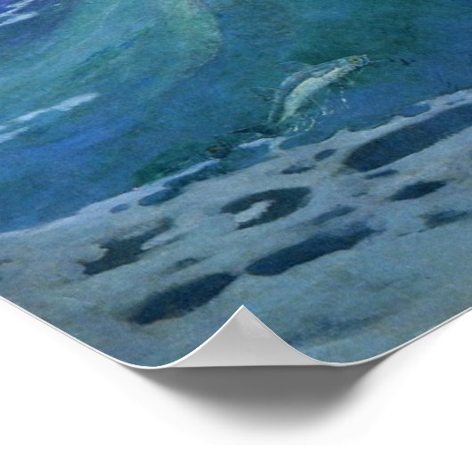 De zeemeermin van Howard Pyle, 1919. Poster (Hoek)