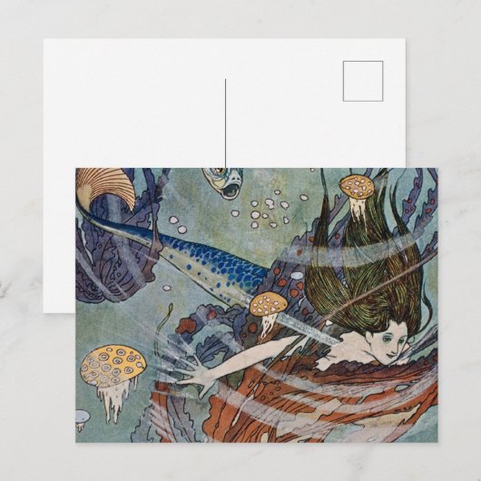 “De Zeemeerminprinses” van Edmund Dulac Briefkaart (Voorkant / Achterkant)