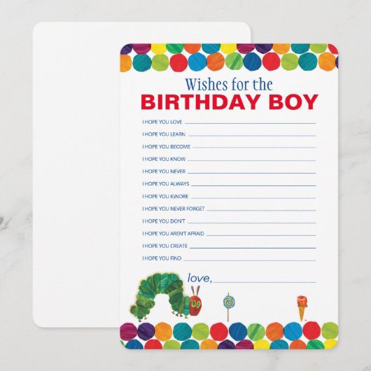 De zeer hongerige Caterpillar verjaardagswensen Notitiekaartje (Voorkant / Achterkant)