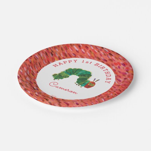 De zeer hongerige driekleepijlerdag papieren bordje (Gekanteld)