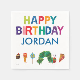 De zeer hongerige driekleepijlerdag servetten