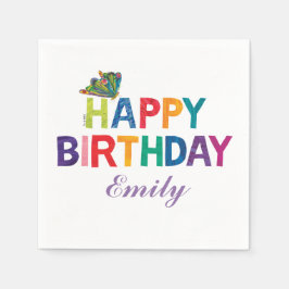 De zeer hongerige driepijlervlinder Birthday Servetten