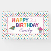 De zeer hongerige driepijlervlinder Birthday Spandoek (Horizontaal)