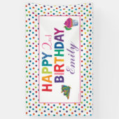 De zeer hongerige driepijlervlinder Birthday Spandoek (Verticaal)