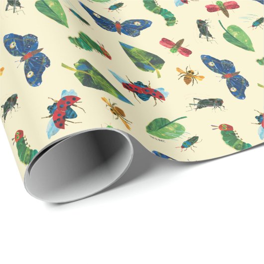 De zeer hongerige rups kan een vriendelijk patroon cadeaupapier (Rol Hoek)