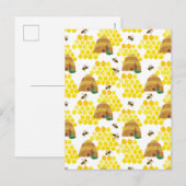 De zeer hongerige rups redt het bijenpatroon briefkaart (Voorkant / Achterkant)