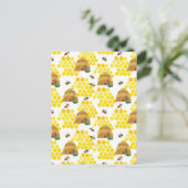 De zeer hongerige rups redt het bijenpatroon briefkaart (Staand voorkant)