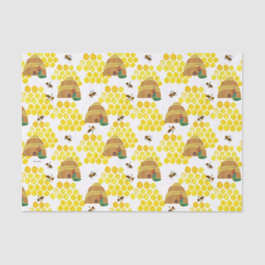 De zeer hongerige rups redt het bijenpatroon tissuepapier (Voorkant)