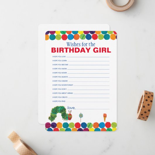 De zeer hongerige rups Verjaardagswensen Notitiekaartje (Voorkant / Achterkant in situ)