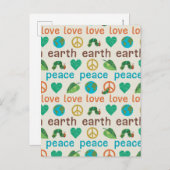 De zeer hongerige rups Vrede houdt van de Aarde Briefkaart (Voorkant / Achterkant)