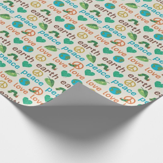 De zeer hongerige rups Vrede houdt van de Aarde Cadeaupapier (Hoek)