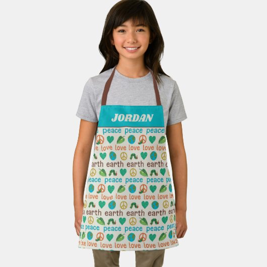 De zeer hongerige rups Vrede houdt van de Aarde Schort (Insitu)