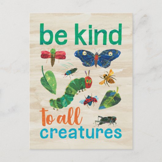 De zeer hongerige rups wees vriendelijk voor alle  briefkaart (Voorkant)