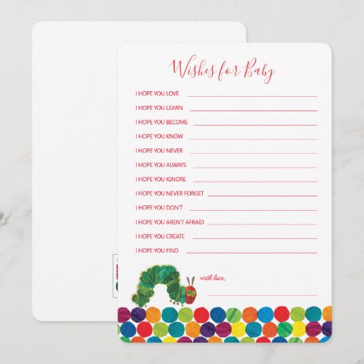 De zeer hongerige rups wenst Baby Notitiekaartje (Voorkant / Achterkant)