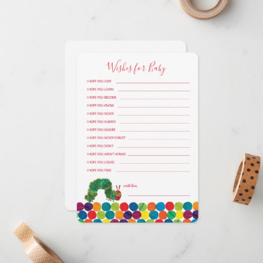 De zeer hongerige rups wenst Baby Notitiekaartje (Voorkant / Achterkant in situ)