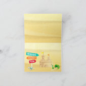 De Zeeschelpen van het Zandkasteel van het strand Bedankkaart (Binnen)